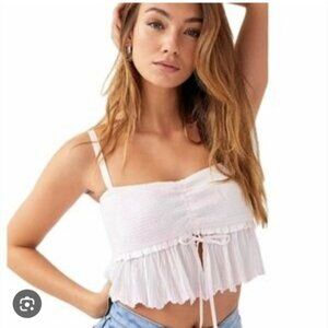 ARITZIA | Wilfred Dareau La boheme Smocked Tank Top Camisole White Sz L